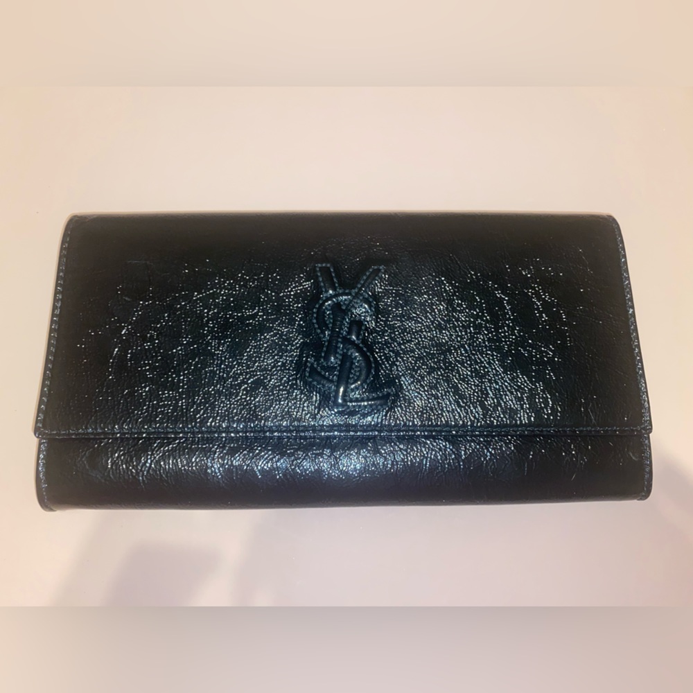 Saint Laurent Black Patent Clutch
